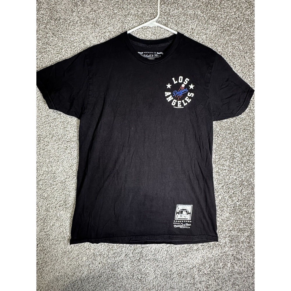 LA Dodgers Mitchell & Ness Tee Shirt Black MLB Graphic Size M